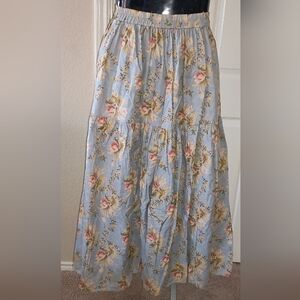 Floral Maxi Dress - Blue and Pink